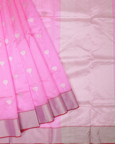 Light Pink Chanderi Silk Saree