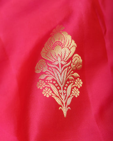 Hot Pink Color Kanjivaram Silk Saree