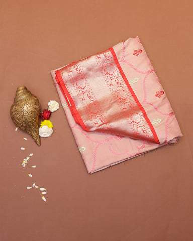 Pink kanchi embroidery saree Pink kanchi embroidery saree