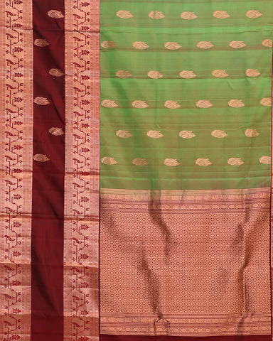 Teal Green Kanjivaram Silk Saree