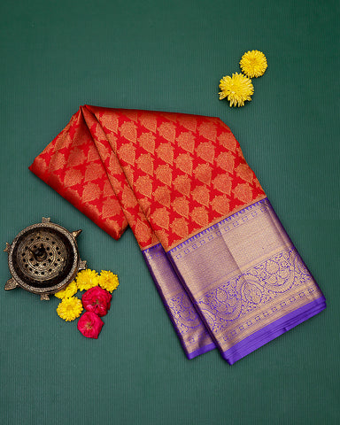 Red kanjivaram silk saree Red kanjivaram silk saree