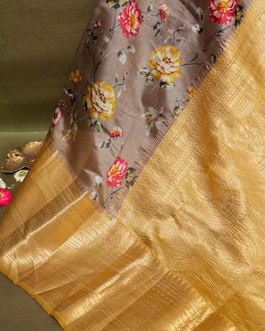 Lalic printed kanjivaram silk saree Lalic printed kanjivaram silk saree