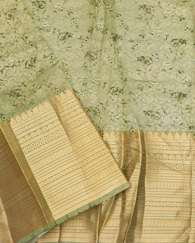 Lalic printed kanjivaram silk saree Lalic printed kanjivaram silk saree