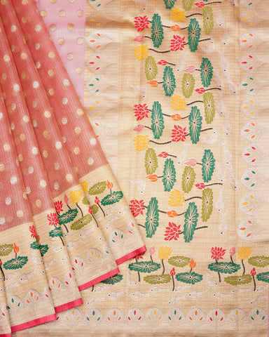 Onion pink kota Fancy saree Onion pink kota Fancy saree