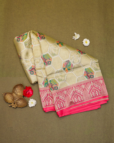 Light brown kota fancy saree Light brown kota fancy saree