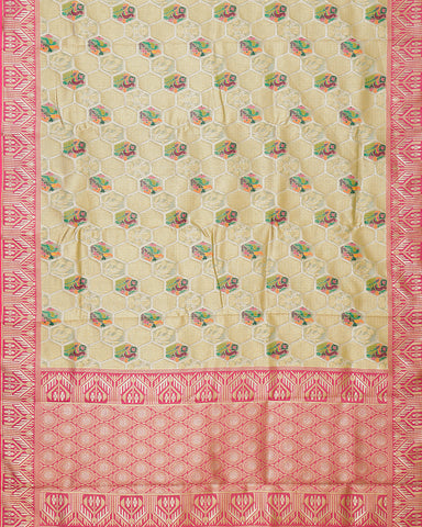 Light brown kota fancy saree Light brown kota fancy saree