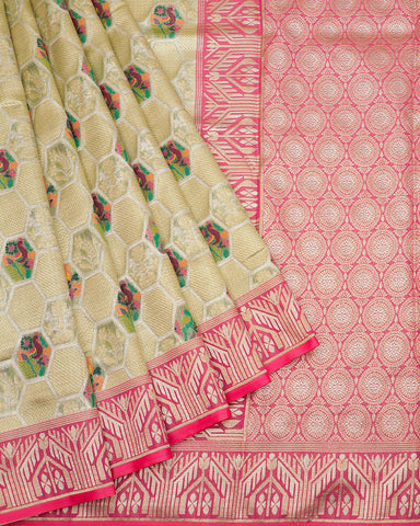 Light brown kota fancy saree Light brown kota fancy saree
