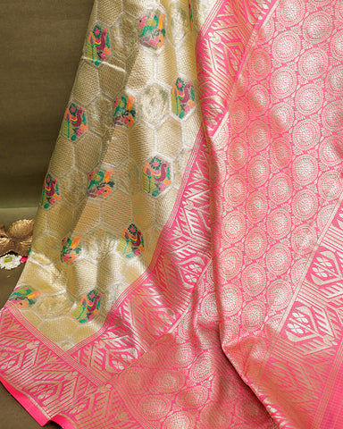 Light brown kota fancy saree Light brown kota fancy saree