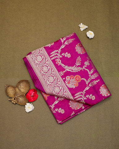 Purple Katan banarasi silk saree Purple Katan banarasi silk saree