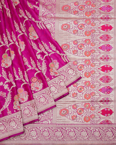 Purple Katan banarasi silk saree Purple Katan banarasi silk saree
