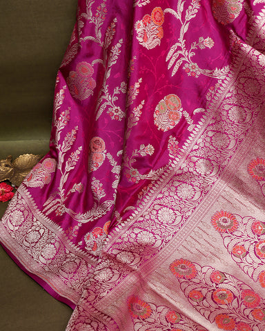 Purple Katan banarasi silk saree Purple Katan banarasi silk saree