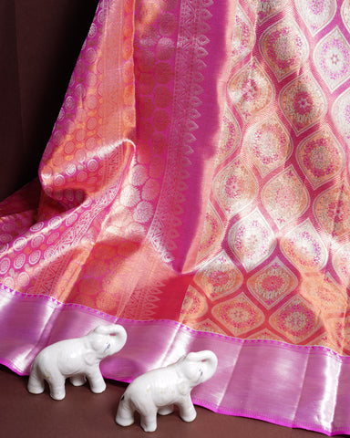 Pink tissue kanjivaram saree Pink tissue kanjivaram saree