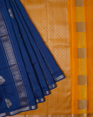 Royal blue Mysore silk saree Royal blue Mysore silk saree