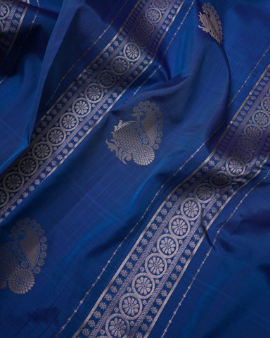 Royal blue Mysore silk saree Royal blue Mysore silk saree
