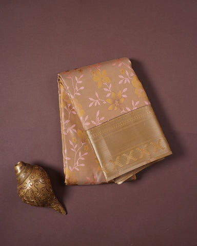 Light brown kanjivaram silk saree Light brown kanjivaram silk saree