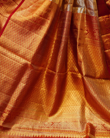 Elegant Gold Tissue Kanjivaram Silk Saree Elegant Gold Tissue Kanjivaram Silk Saree