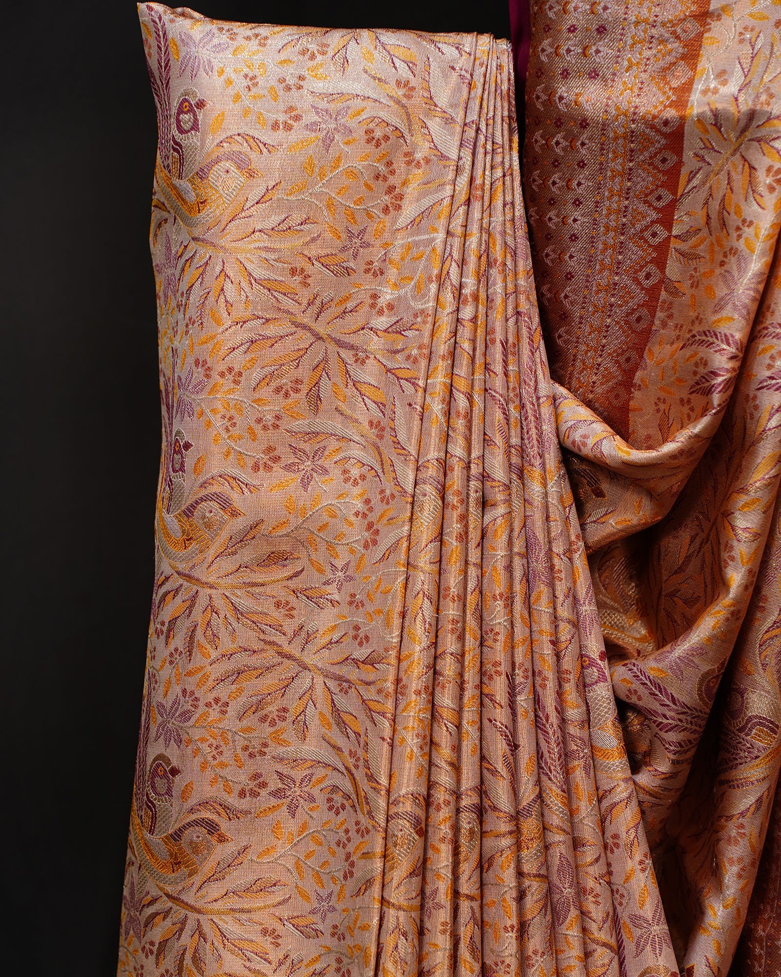 Graceful Brown Tissue Kanjivaram Saree Graceful Brown Tissue Kanjivaram Saree