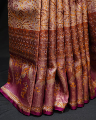 Graceful Brown Tissue Kanjivaram Saree Graceful Brown Tissue Kanjivaram Saree