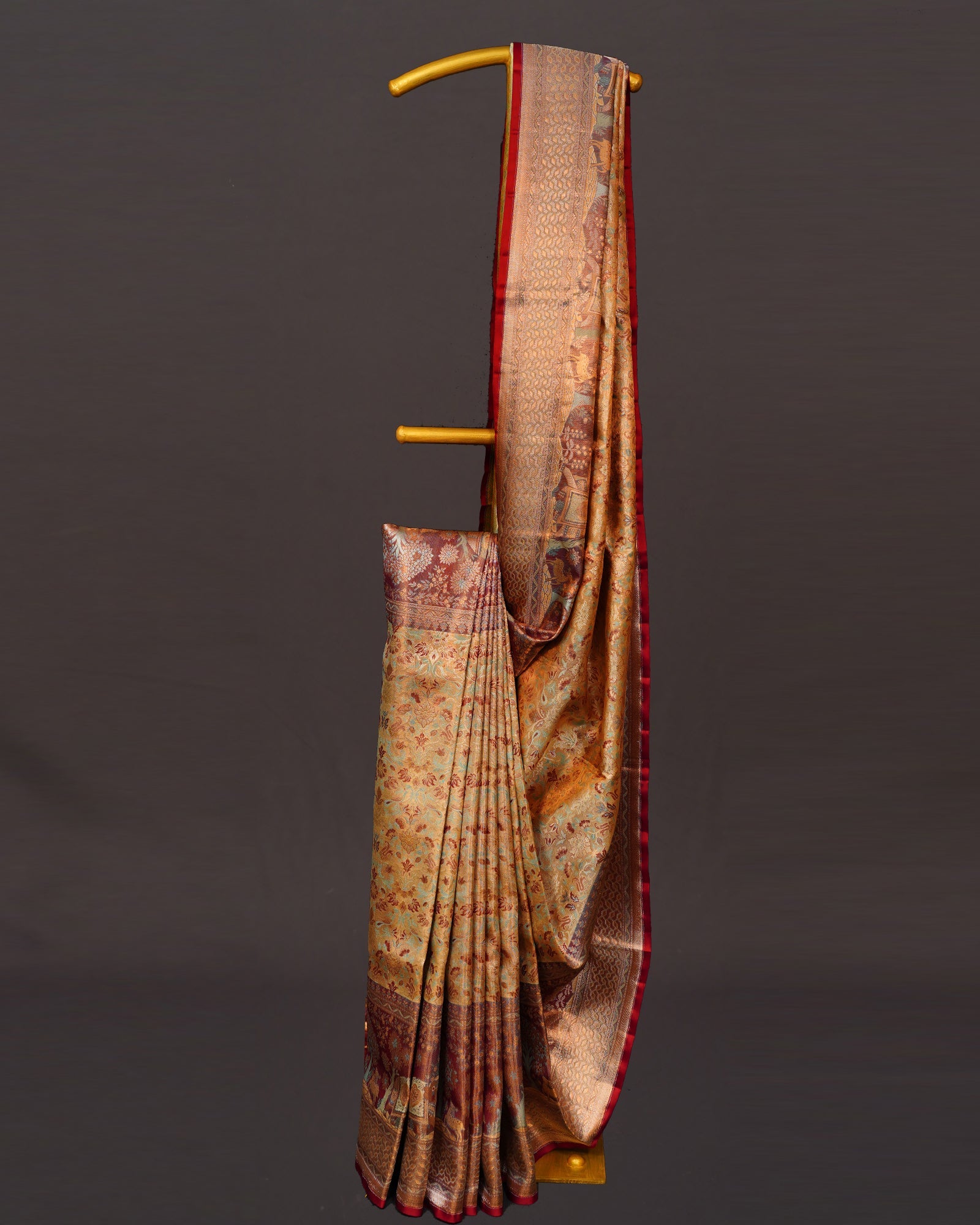 Regal Bridal Gold Kanjivaram Silk Saree Regal Bridal Gold Kanjivaram Silk Saree