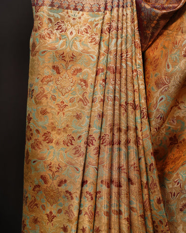 Regal Bridal Gold Kanjivaram Silk Saree Regal Bridal Gold Kanjivaram Silk Saree