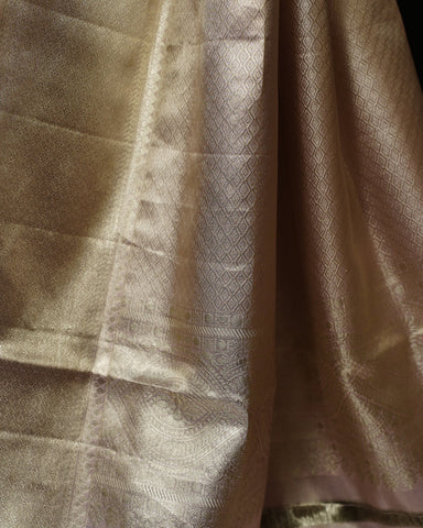 Graceful Blue Tissue Kanjivaram Saree with Golden Elegance Graceful Blue Tissue Kanjivaram Saree with Golden Elegance