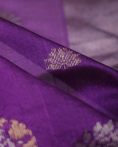 Purple Chanderi Silk  Saree
