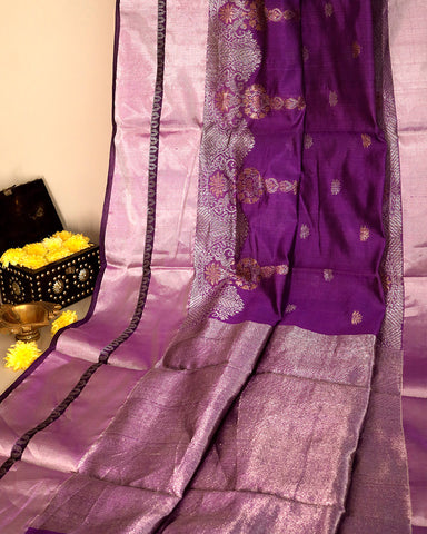 Purple Chanderi Silk  Saree Purple Chanderi Silk  Saree