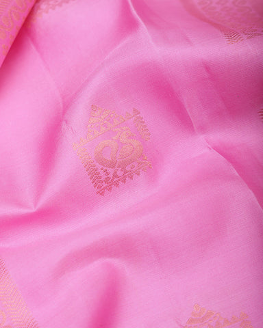 Rose Pink Kanchipuram Silk Saree