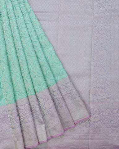 Mint Green Kanchipuram Silk Saree