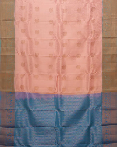 Peach Pink Kanjivaram Silk Saree