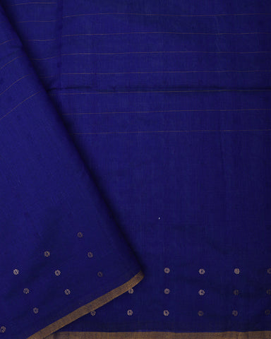 Royal Blue Dhakai Linen Saree Royal Blue Dhakai Linen Saree