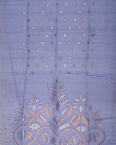 Royal Blue Dhakai Linen Saree Royal Blue Dhakai Linen Saree