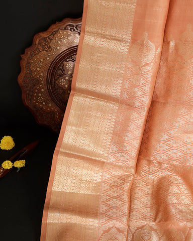 Earth Brown Kanchivaram Silk Saree Earth Brown Kanchivaram Silk Saree