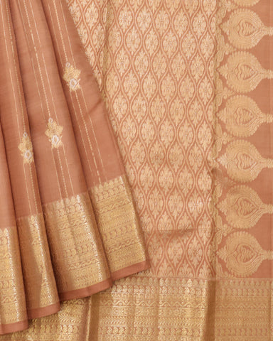 Earth Brown Kanchivaram Silk Saree Earth Brown Kanchivaram Silk Saree