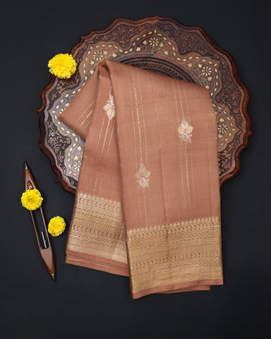 Earth Brown Kanchivaram Silk Saree Earth Brown Kanchivaram Silk Saree