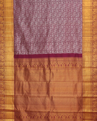 Plum Purple Kanjivaram Silk Saree