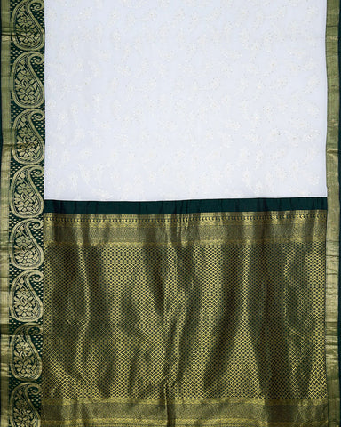 White Kanjivaram Georgette Saree