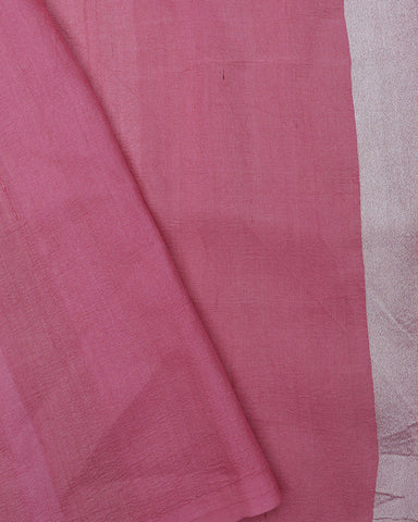 Rose Pink Tussar Saree
