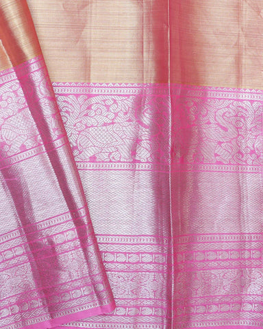 Onion Pink Tissue Kanjeevaram Saree