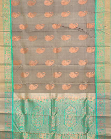 Iron Grey Kanjivaram Silk Saree