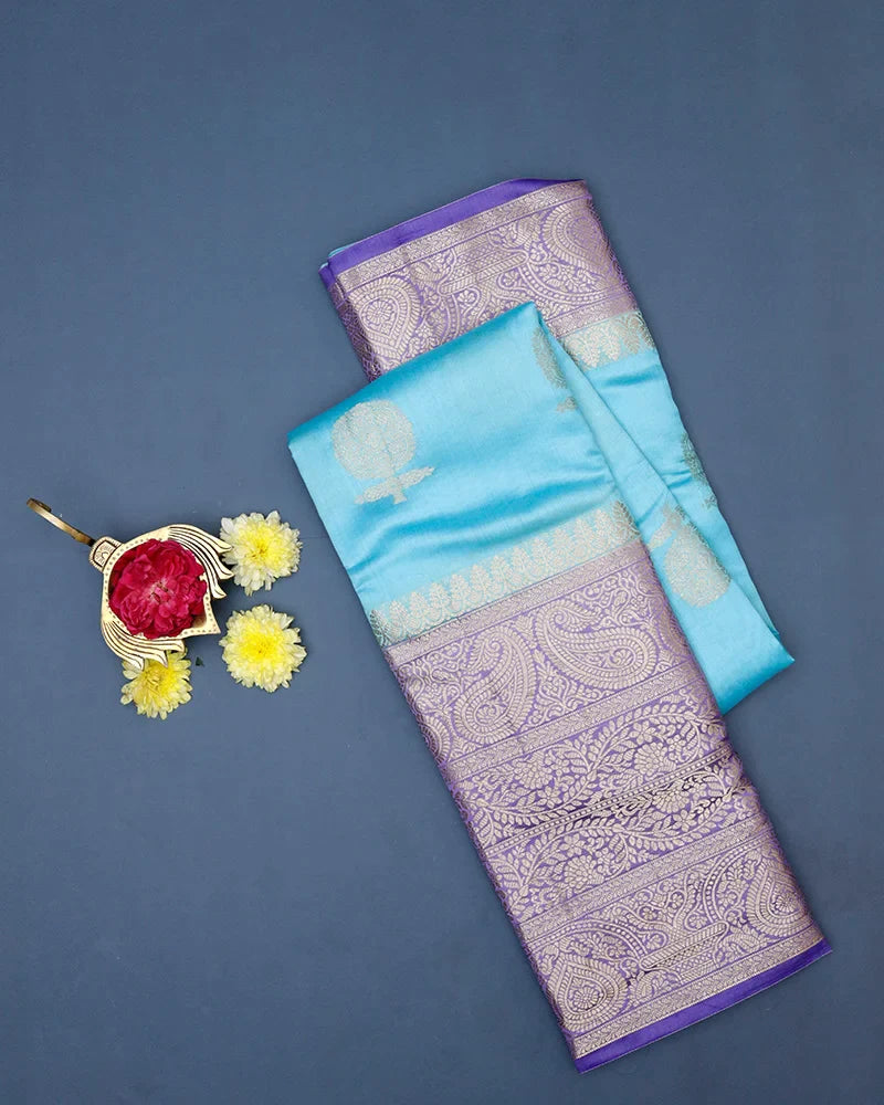 Blue  Mysore Silk Saree
