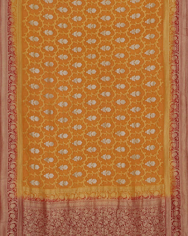 Yellow Banarasi Georgette Saree