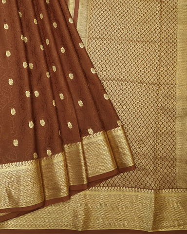 Cocoa Brown Mysore Silk Saree
