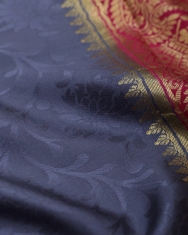 Dark Blue Mysore Silk Saree