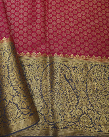 Dark Blue Mysore Silk Saree
