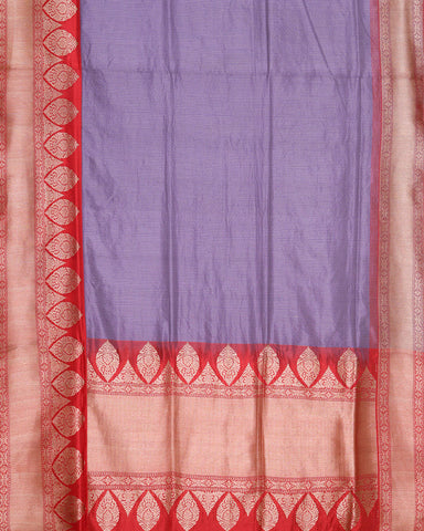 Lavender Katan Banarasi Silk Saree