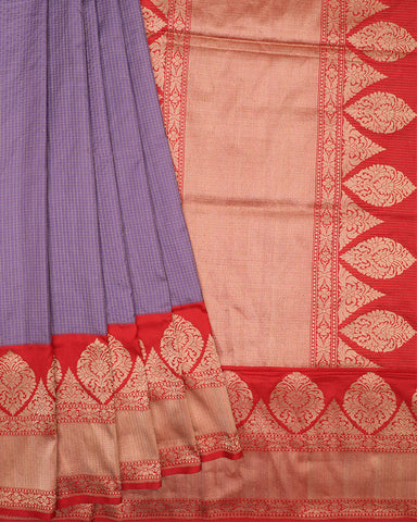 Lavender Katan Banarasi Silk Saree