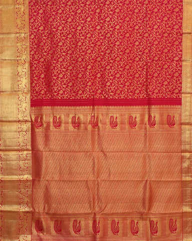 Crimson Red Kanchipuram Silk Saree
