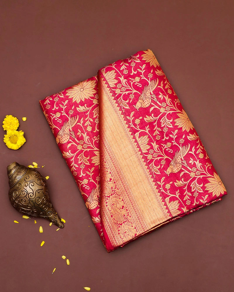 The Red Kanjivaram tissue saree