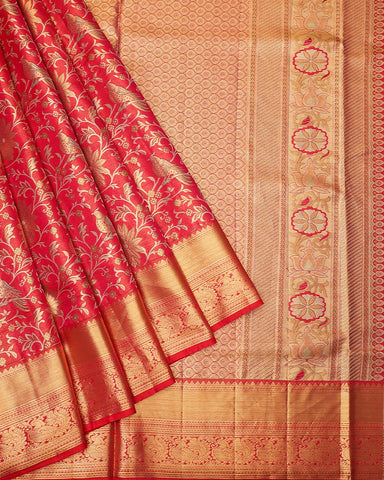 The Red Kanjivaram tissue saree